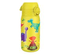 Ion8 Gourde Isotherme Enfant, Inox, 320ml, Anti-Fuite, Facile à Ouvrir, Verrouillage Sécurisé, Lavable au Lave-Vaisselle, Poignée de Transport, Durable, Acier Inoxydable, Dinosaures