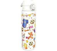 Ion8 Gourde Isotherme Inox, 500ml, Anti-Fuite, Facile à Ouvrir, Verrouillage Sécurisé, Lavable au Lave-Vaisselle, Poignée de Transport, Facile à Nettoyer, Acier Inoxydable, Football