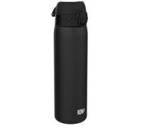ION8 Gourde Isotherme Inox, 500ml, Anti-Fuite, Facile à Ouvrir, Verrouillage Sécurisé, Lavable au Lave-Vaisselle, Poignée de Transport, S'adapte aux Porte-gobelets, Acier Inoxydable, Noir