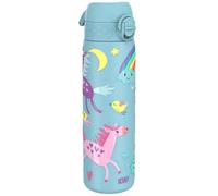 Ion8 Gourde Isotherme Inox, 500ml, Anti-Fuite, Facile à Ouvrir, Verrouillage Sécurisé, Lavable au Lave-Vaisselle, Poignée de Transport, S'adapte aux Porte-gobelets, Acier Inoxydable, Licornes