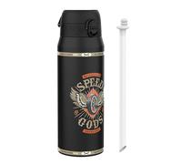 Ion8 MotoGP Courses Dieux de la Vitesse Bouteille Thermique de Sport avec Paille Amovible, 750ml/24oz, Bouteille Isotherme Anti-fuite, Facile à ouvrir, Verrouillage sécurisé, Passe au lave-vaisselle