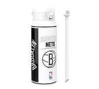 Ion8 NBA Brooklyn Nets Gourde Thermique Avec Paille Amovible, 750ml/24oz, Bouteille Étanche À Isolation Sous Vide, Facile À Ouvrir, Verrou Sécurisé, Passe Au Lave-Vaisselle, Couvercle Rabattable