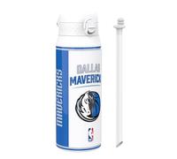 Ion8 NBA Dallas Mavericks Gourde Thermique Avec Paille Amovible, 750ml/24oz, Bouteille Étanche À Isolation Sous Vide, Facile À Ouvrir, Verrou Sécurisé, Passe Au Lave-Vaisselle, Couvercle Rabattable