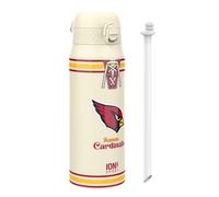 Ion8 NFL Arizona Cardinals Gourde Thermique Avec Paille Amovible, 750ml/24oz, Bouteille Étanche À Isolation Sous Vide, Facile À Ouvrir, Verrou Sécurisé, Passe Au Lave-Vaisselle, Couvercle Rabattable