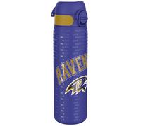 Ion8 NFL Baltimore Ravens Gourde En Acier Légère, 600 ml/20 oz, Non Isolée, Étanche, Facile À Ouvrir, Verrouillage Sécurisé, Passe Au Lave-Vaisselle, Couvercle Rabattable, Compatible Porte-Gobelet