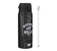 Ion8 NFL Buffalo Bills Gourde Thermique Avec Paille Amovible, 750ml/24oz, Bouteille Étanche À Isolation Sous Vide, Facile À Ouvrir, Verrou Sécurisé, Passe Au Lave-Vaisselle, Couvercle Rabattable