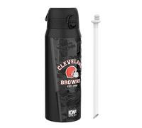 Ion8 NFL Cleveland Browns Gourde Thermique Avec Paille Amovible, 750ml/24oz, Bouteille Étanche À Isolation Sous Vide, Facile À Ouvrir, Verrou Sécurisé, Passe Au Lave-Vaisselle, Couvercle Rabattable