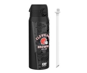 Ion8 NFL Cleveland Browns Gourde Thermique Avec Paille Amovible, 750ml/24oz, Bouteille Étanche À Isolation Sous Vide, Facile À Ouvrir, Verrou Sécurisé, Passe Au Lave-Vaisselle, Couvercle Rabattable