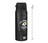 Ion8 NFL Los Angeles Rams Gourde Thermique Avec Paille Amovible, 750ml/24oz, Bouteille Étanche À Isolation Sous Vide, Facile À Ouvrir, Verrou Sécurisé, Passe Au Lave-Vaisselle, Couvercle Rabattable