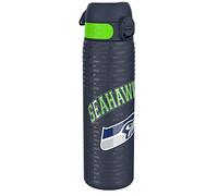 Ion8 NFL Seattle Seahawks Gourde En Acier Légère, 600 ml/20 oz, Non Isolée, Étanche, Facile À Ouvrir, Verrouillage Sécurisé, Passe Au Lave-Vaisselle, Couvercle Rabattable, Compatible Porte-Gobelet