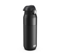 ION8 PRIMO REVIVE Gourde Isotherme 540 ml (18 oz)- Bouteille Étanche en Acier Inoxydable, Couvercle Rabattable, Ouverture à Une Touche, Débit Rapide, Chaud et Froid, Noir