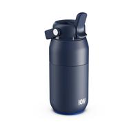 ION8 PRIMO URBAN Gourde Isotherme 360 ml (12 oz)- Bouteille Étanche en Acier Inoxydable avec Couvercle Paille, Débit Rapide, Pour Boissons Froides, Format Porte-Gobelet, Bleu Marine