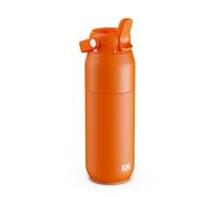 ION8 PRIMO URBAN Gourde Isotherme 540 ml (18 oz)- Bouteille Étanche en Acier Inoxydable avec Couvercle Paille, Débit Rapide, Pour Boissons Froides, Format Porte-Gobelet, Orange