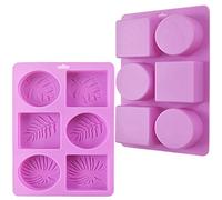 ionEgg Moule à savon rectangulaire et ovale en silicone avec motifs de feuilles, lot de 2