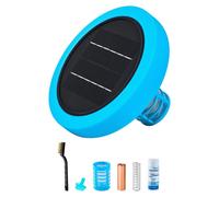 Ioniseur solaire pour piscine, ioniseur rond en cuivre pour piscines jusqu'à 132 489 litres, purificateur et filtreur d'eau automatique flottant, eau sans chlore, avec anode en cuivre, ressort, brosse