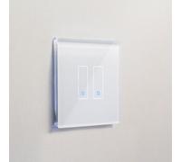 IOTTY - Interrupteur double WiFi intelligent verre blanc tactile compatible Google Home Amazon Alexa Iotty