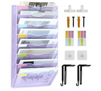 IOUGDSEC Organisateur de dossiers à suspendre en maille à 8 étages Organisateur de classeur mural vertical Porte-dossiers mural pour bureau école maison, ensemble d'étiquettes avec crochets inclus