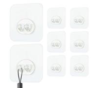 Iouyjiu Crochets Adhésifs Pour Mur | Accroche Murale Amovible Sans Dommage | Porte-Clés 8 Pièces Accroche-Torchons Transparent Étanche Pour Cuisine Salle De Bain Extérieur