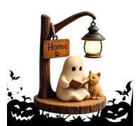 Iouyjiu Lampe fantôme vintage 3D chat lecture livre figurine