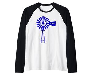 Iowa Moulin à Vent Vintage Antique Manche Raglan
