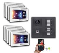 IP 2 fils BUS Interphone-portier MFH Anthracite : 7 pouces blanc : Boîte d'encastrement Couleur du moniteur : 7 pouces blanc Montage : boîte d'encastrement