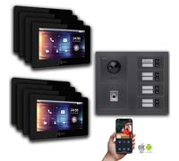 IP 2-fils BUS Interphone-portier MFH Anthracite : 7 pouces noir : Boîte d'encastrement Couleur du moniteur : 7 pouces noir Montage : boîte d'encastrement