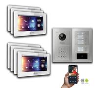 IP 2 fils BUS Interphone-portier MFH | Argent : 7 pouces Blanc : Boîte d'encastrement Couleur du moniteur : 7 pouces Blanc Montage : boîte d'encastrement