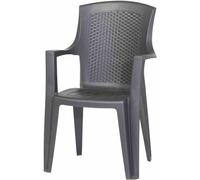 Ipae-Progarden Eden Chaise de jardin Dîner Assise dure Dossier dur Polypropylène (PP) Anthracite