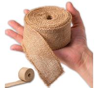 IPEA 2x Rouleaux Rubans Jute de 50 mm pour Décoration, Couture, Bricolage - 20 mètres - 2 Ruban Toile de Jute pour Meubles, Emballages Cadeaux, Bonbonnières, Artisanat pour Mariage et Célébration