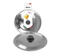 IPEA Couvercle pour Poêle ou Casserole en Acier Inoxydable - 18/20 / 22/24 / 26/28 / 30 cm - Couvercle Rond Universel avec Pommeau pour Poêles de Cuisine et Casseroles - OK Lave-Vaisselle - 30 CM