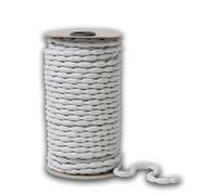 IPEA Fil Plombé pour Rideaux - Super Lourd 200 G/MT - Made in Italy - 3 mètres - Corde Plombée pour Rideaux, Tissus, Moustiquaires - Tresse de Plomb - Poids de Lestage - Couleur Blanc