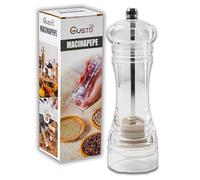 IPEA Moulin à Poivre manuel en Bois Transparent pour Poivre, Piment et Sel - Moulin à Poivre Classique de Cuisine avec Broyeur en Métal pour Moudre les épices, le Cumin, le Sésame, le Paprika