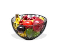 IPEA Panier à Fruits De table en Métal - Design moderne et élégant - Corbeille à Fruits pour Fruits, Agrumes, Noix, Aliments - Porte-fruits de Centre de Table Ouvert - Couleur Noir