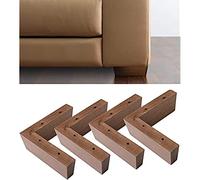 IPEA Pieds de Meuble et Canapé en Bois - Couleur Noyer - Fabriqué en Italie - Lot de 4 Pieds d'angle pour Armoires et Fauteuils - Hauteur 50 mm