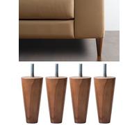 IPEA Pieds de Meuble et Canapé en Bois Couleur Noyer - Hauteur 140 mm - Fabriqué en Italie - Lot de 4 Pieds en Forme de Cône pour Armoires et Fauteuils - 14 CM