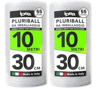 IPEA Rouleau Papier Film à Bulles pour l'Emballage et l'Expédition - 10 Mètres x 30 cm - Made in Italy - Pluriball pour la Protection et le Rembourrage d'Objets - Résistant Aux Déchirures (Lot de 2)
