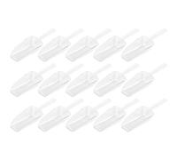 Ipetboom 15 Pièces Tasse à Mesurer Pelle à Glaçons en Plastique Blanc, Compacte, pour Transférer Petites Quantités D’aliments, Soja et Protéines en Poudre, Usage Domestique et Restaurant