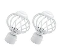 Ipetboom 2 Pièces Embout Décoratif pour Tringle à Rideau en Fer Blanc | Tête Décorative Amovible, Finition Soignée, pour Barre Romaine, Décoration Intérieure, Lot de Deux Pièces