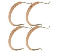 Ipetboom 4 Pièces Poignée de Théière en Fer Corde de Chanvre, Forme en U, Remplacement Facile pour Théière Chinoise en Céramique, Adaptée pour Cérémonie du Thé, Design Rétro Élégant