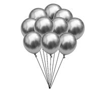 Ipetboom Ballons en Latex Métalliques Argentés Épais et Résistants de 10 Pouces Lot de 100 pour Décoration de Fête ou Baby Shower