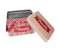 Ipetboom Boîte à Gâteau Rectangulaire en Fer Poignée, Boîte Métallique Alimentaire Étanche pour Biscuits et Bonbons, Rangement Portable Décoratif Cuisine et Fêtes, Format Lettre, Couleur