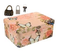 Ipetboom Boîte À Rangement Avec Cadenas À Code Portable En Fer 6.81X5.04X2.83 Pouces Coffret De Sécurité Compact Pour Clés Petits Objets Bureau Maison