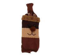 Ipetboom Cache Bouteille pour Décorations de Noël Motif Cerf Vin Rouge Marron en Polyester Doux et Célébrations Familiales Festives