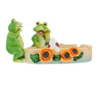 Ipetboom Cendrier de Table Motif Grenouille en Résine Petit Porte-Cendres Décoratif pour Bureau et Salon Conteneur Compact pour Cendres Ornement Original pour Maison et Jardin