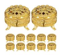 Ipetboom Coffret Présents Mariage 12pcs Boîtes à Bonbons Or en Pp Réutilisables pour Rangement Fruits Secs Style Chic Délicat pour Anniversaire et Fête