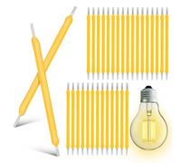 Ipetboom Filament LED rigide 100 Pièces 3 V 38 MM 120 mA 2700K Remplacement Pour Ampoules Rétro Et Réparation De Filament LED Dur