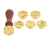 Ipetboom Kit de Sceau de Cire Vintage Européen 1 Set Manche en Bois et Alliage Polyvalent Gravure Haute Définition pour Cartes de Vœux de Noël pour Emballages et Invitations