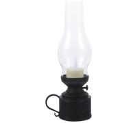 Ipetboom Lanterne LED Vintage Noire 10X24 CM sans Flamme Lampe à Bougie Électrique sans Pile Bougie LED Décorative pour Intérieur et Décoration de Table Éclairage D’Ambiance sans