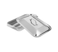 Ipetboom Plat A Lasagne Rectangulaire en Acier Inoxydable, Bac de Cuisson Inox Profond, Plat à Rôtir Polyvalent pour Pizza, Grillades et Repas