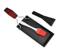 Ipetboom Poêle à Barbecue Ustensiles en Nylon avec Poignée en Bois en Métal Noir Mini Poêle Antiadhésive Facile à Nettoyer pour Cuisson en Plein Air